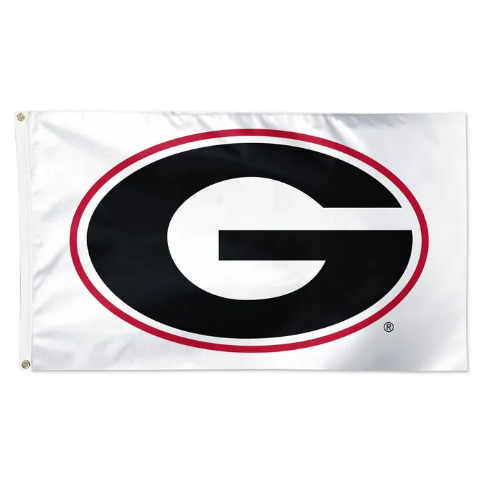 Georgia Bulldogs Deluxe White Primary Logo Flag 3x5'