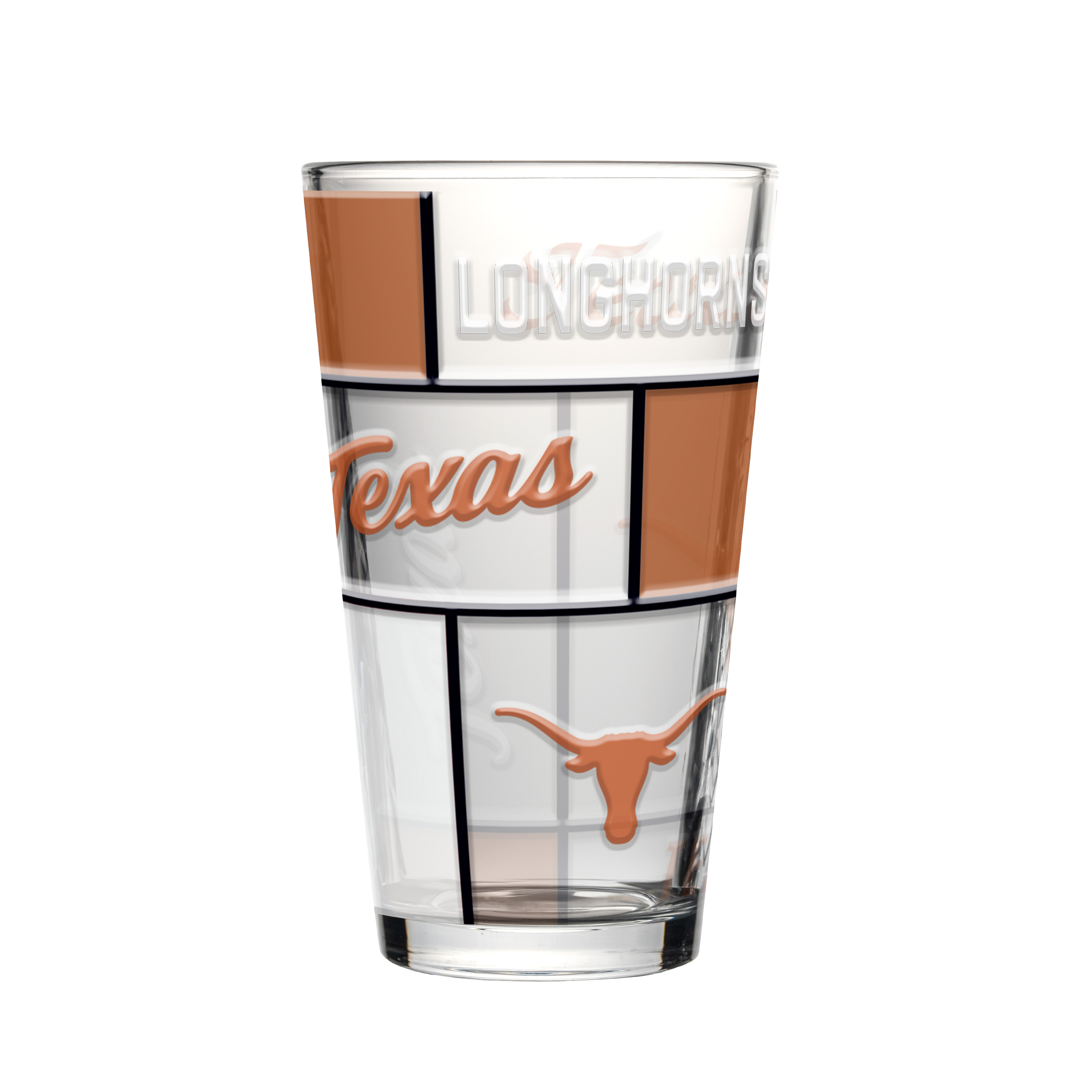 Texas Longhorns Boxed Quilted Stained Pint Glass 16oz