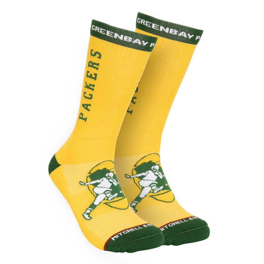Green Bay Packers Retro Mitchell and Ness Kickoff Crew Socks