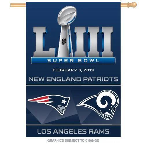 Los Angeles Rams vs Patriots Super Bowl LIII Vertical Banner