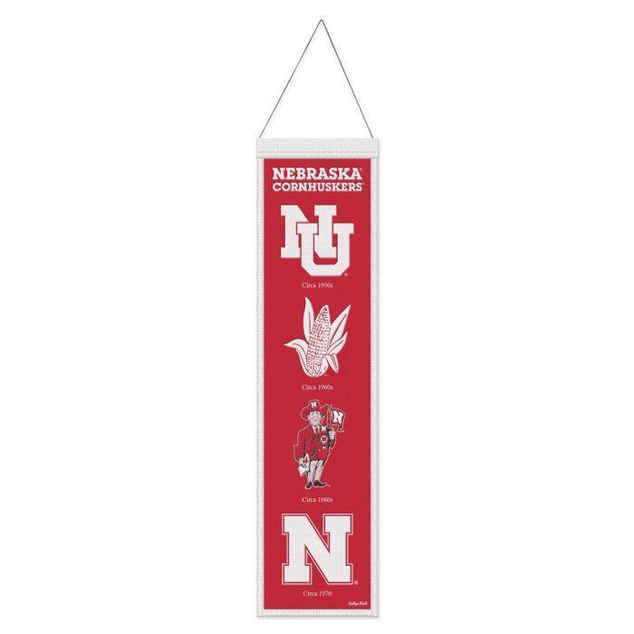 Nebraska Huskers Wool Heritage Banner 8x32"