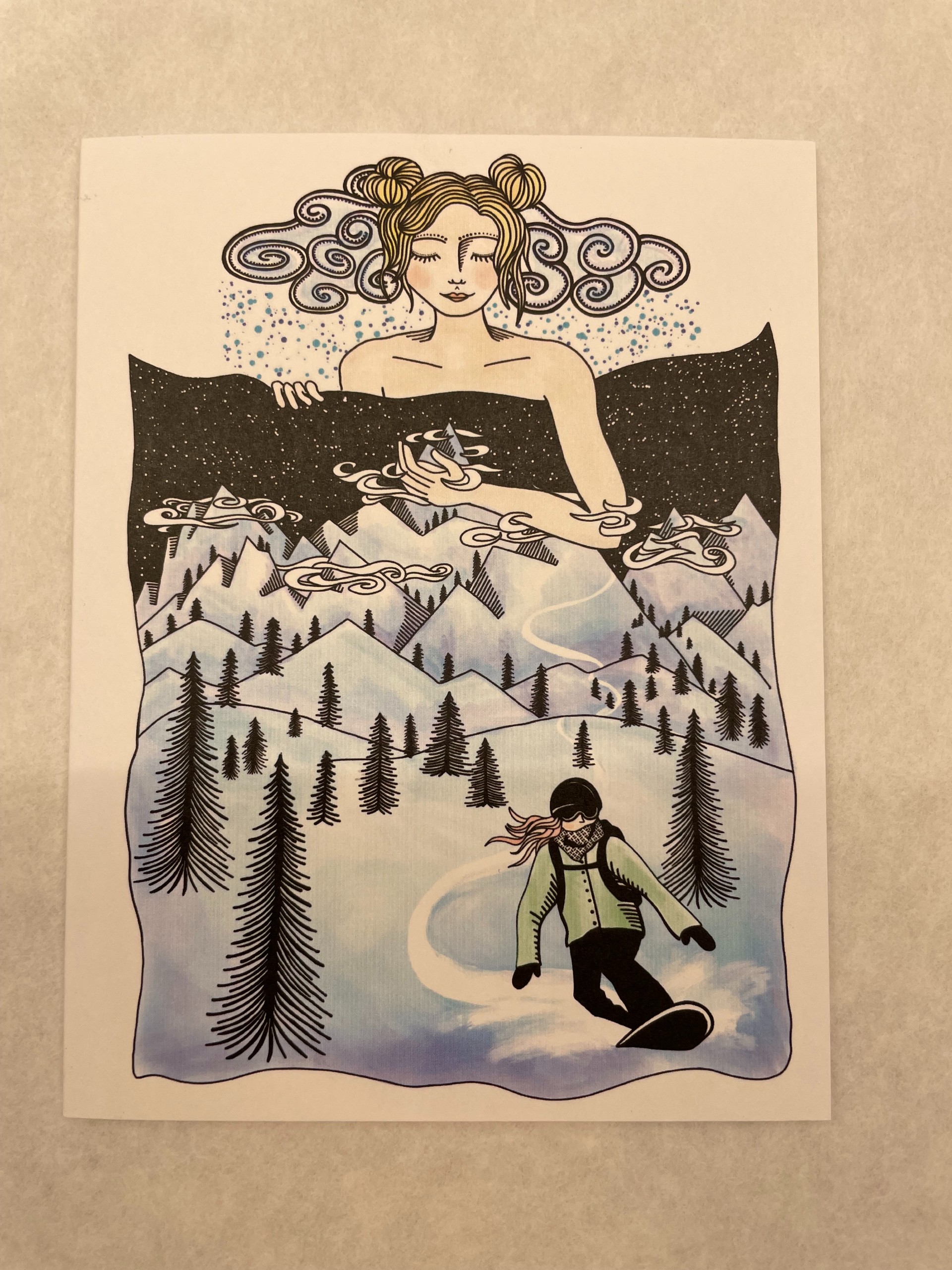 Snowboard Dreams Notecard