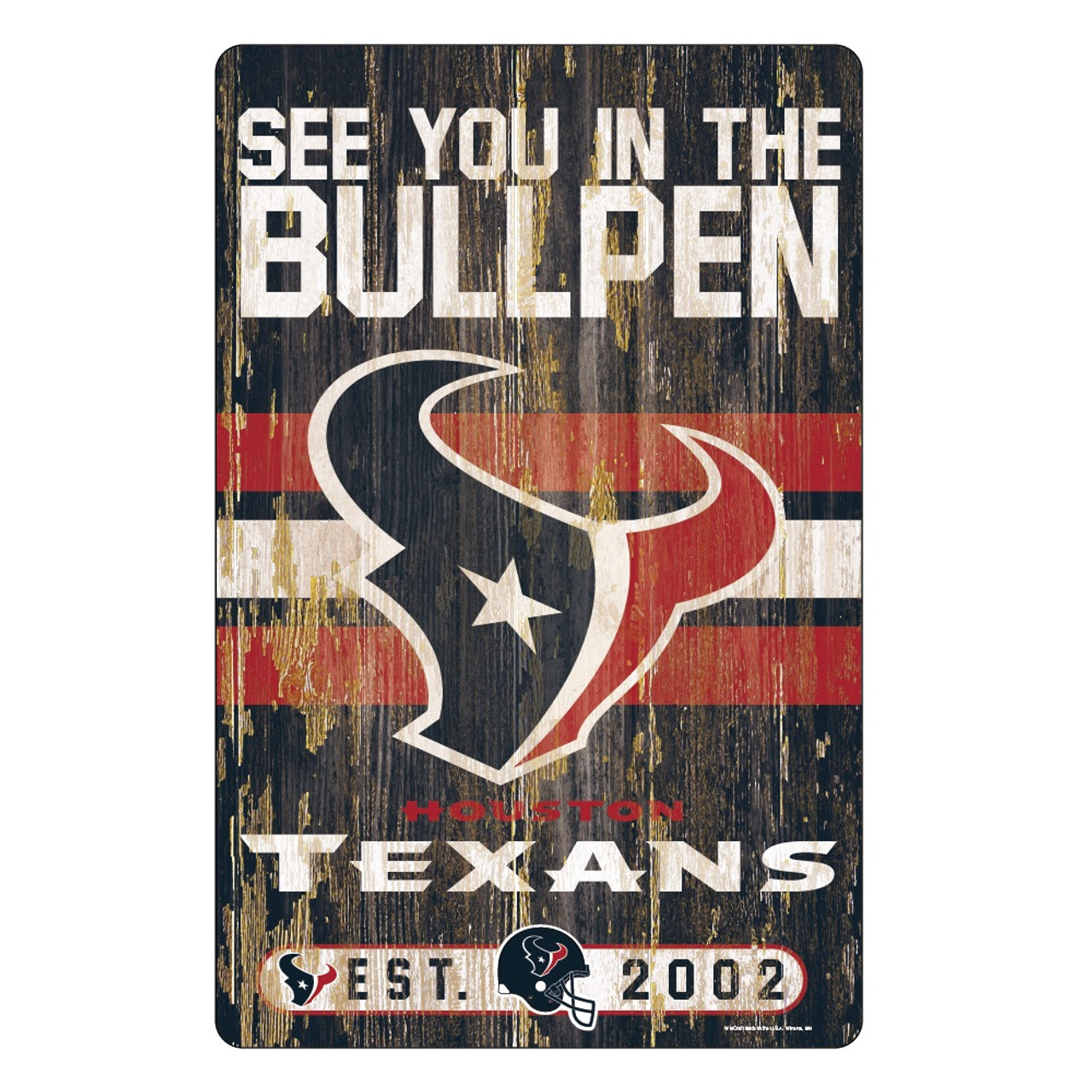 Houston Texans Wood Slogan Sign 11x17"