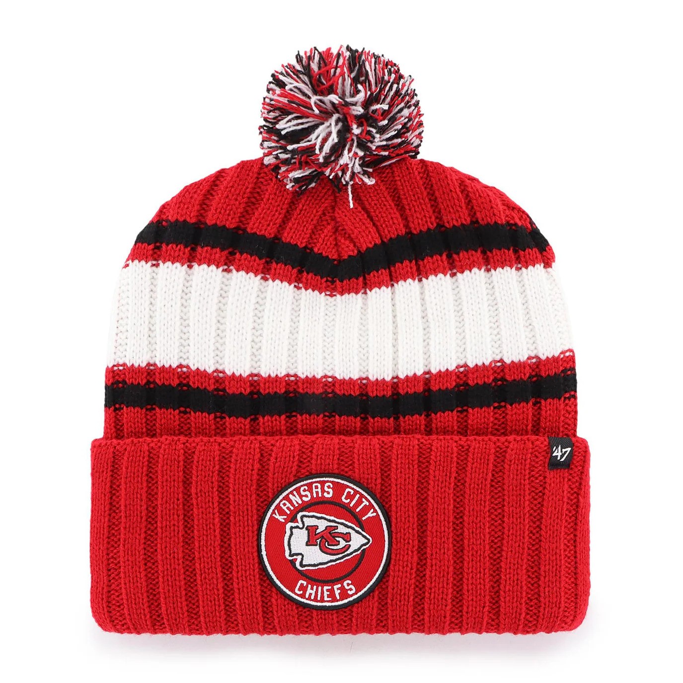 Kansas City Chiefs Red Plateau '47Brand Pom Beanie