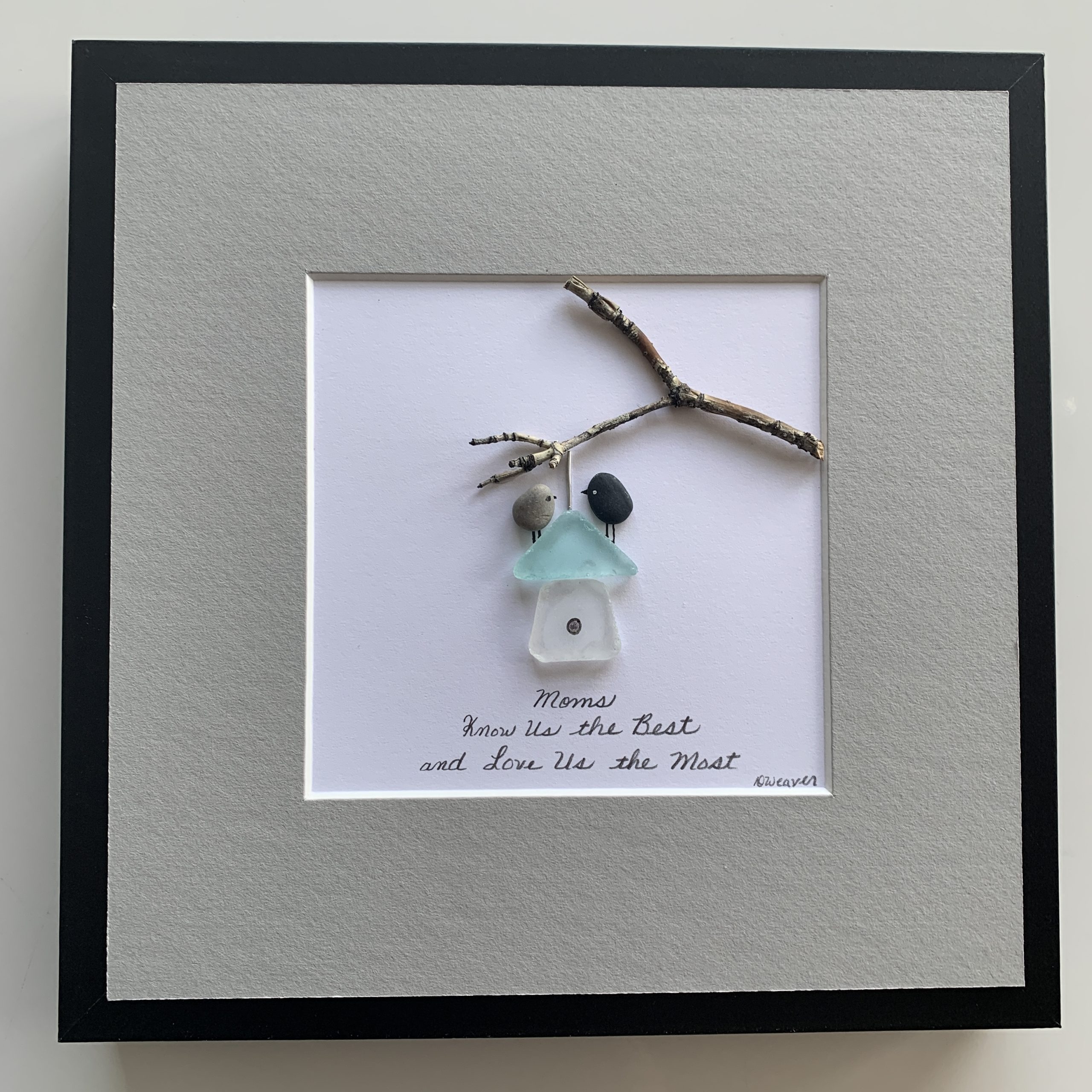 Moms know us the best - seaglass birdhouse