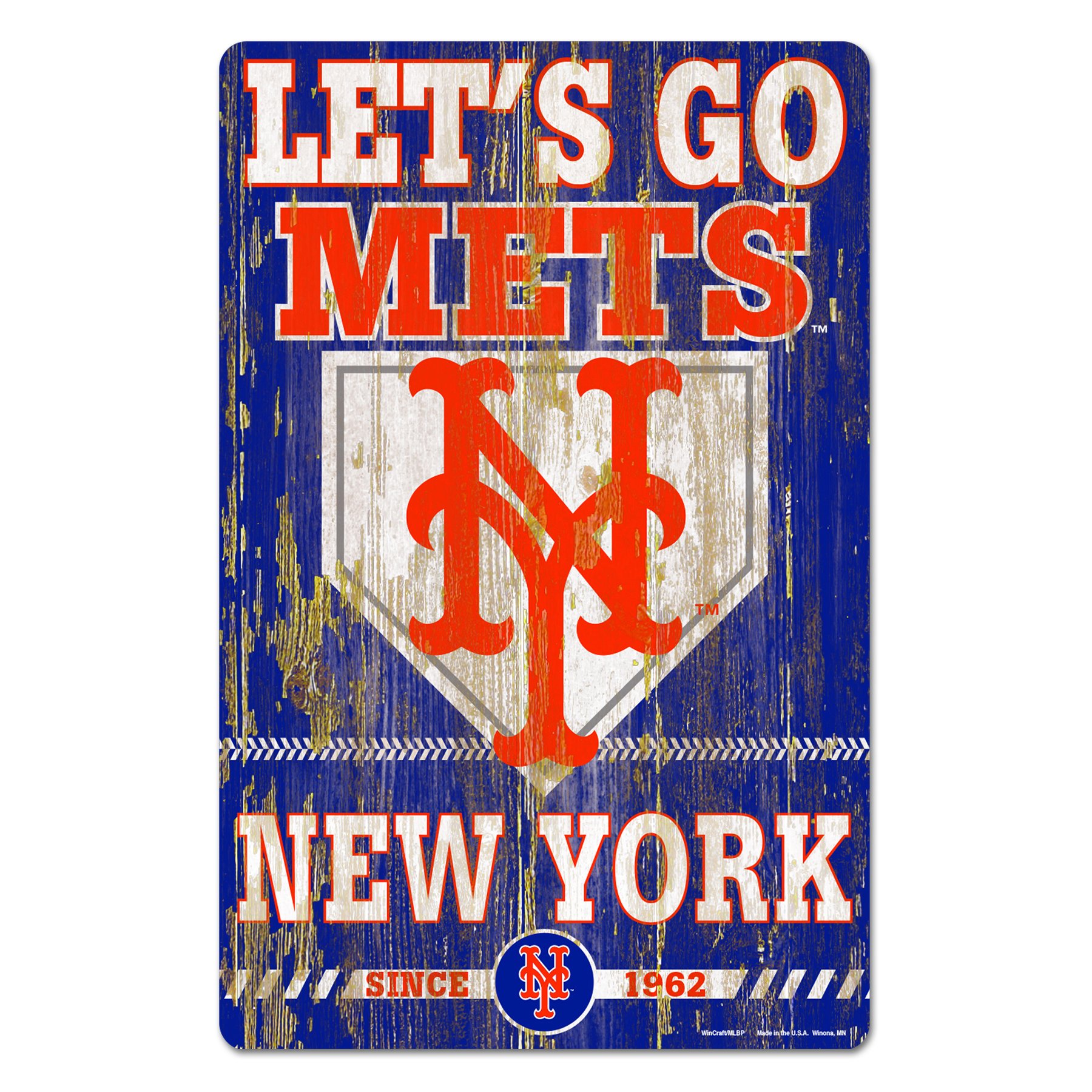 New York Mets Wood Slogan Sign 11x17"