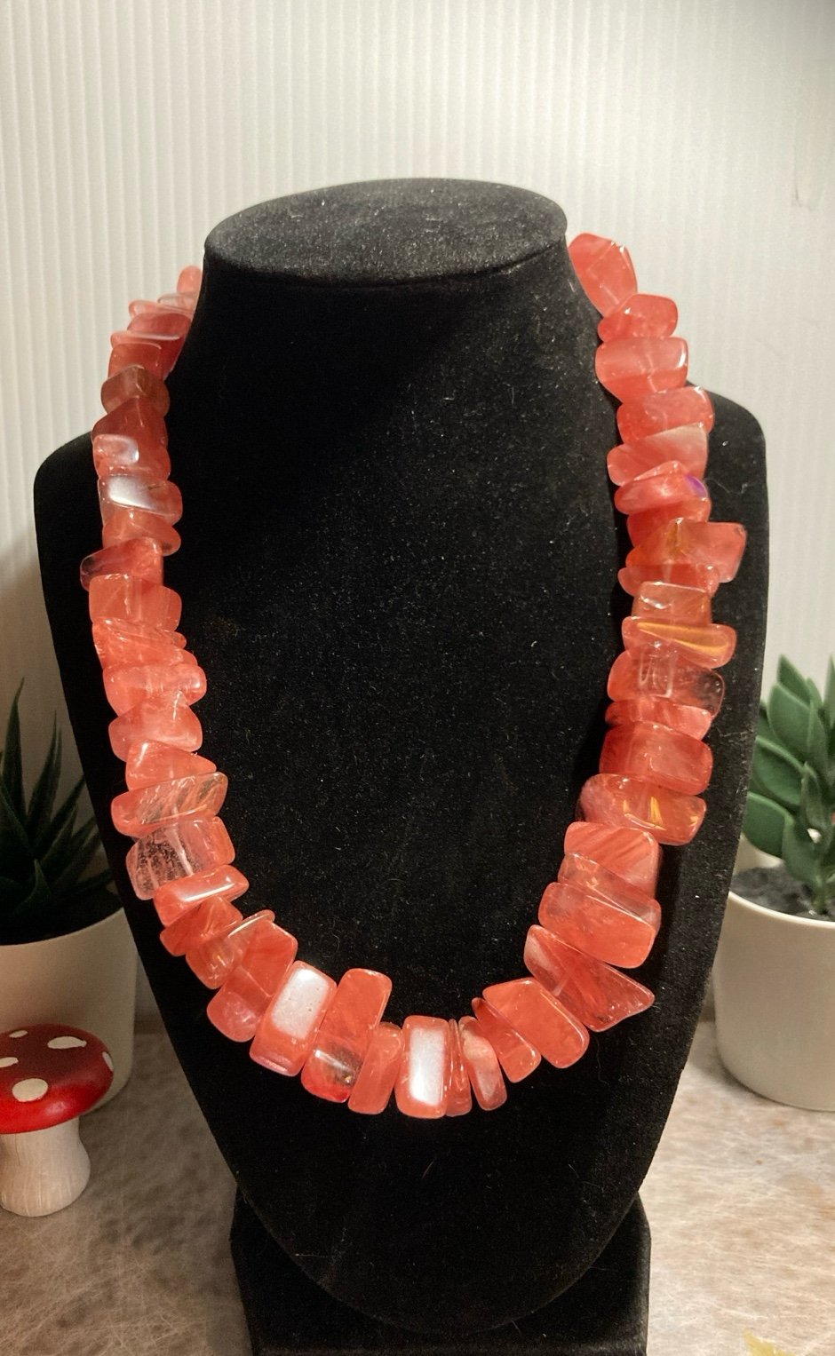 Chunky Rose Quartz Grapefruit Pink 18β
