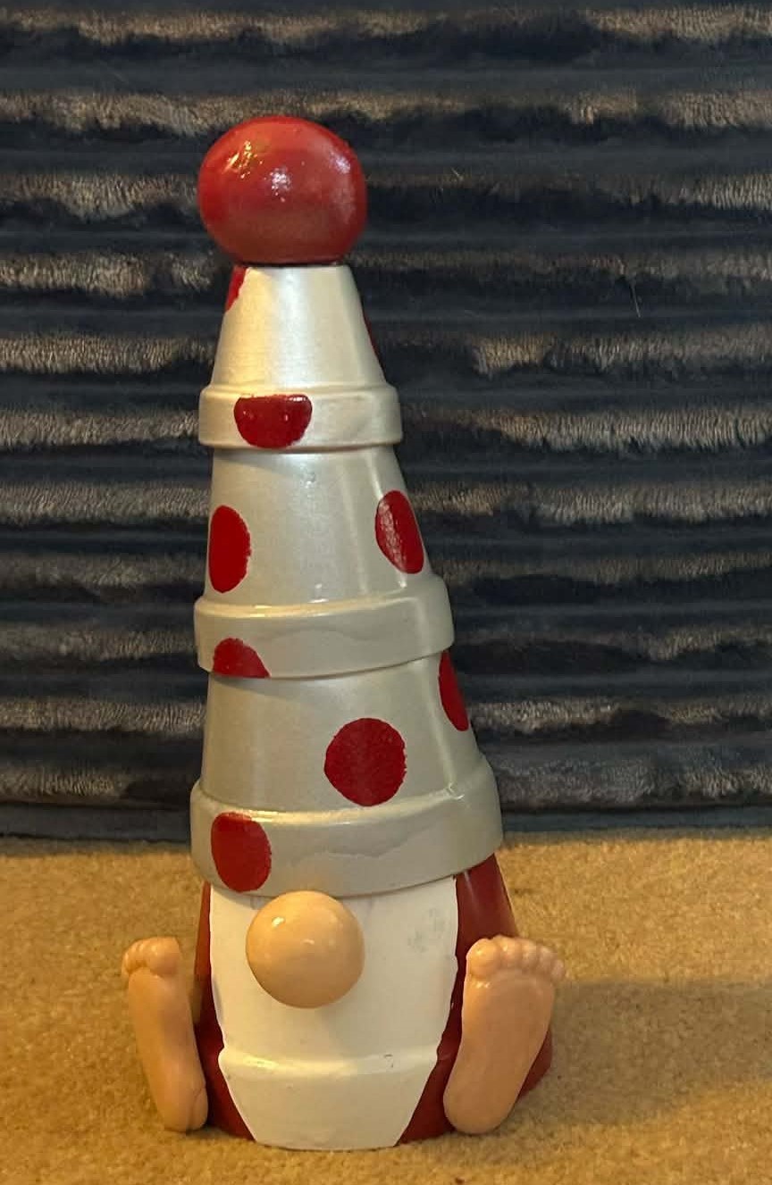 Gnome - Small - Red/Silver with Red Ball on Head