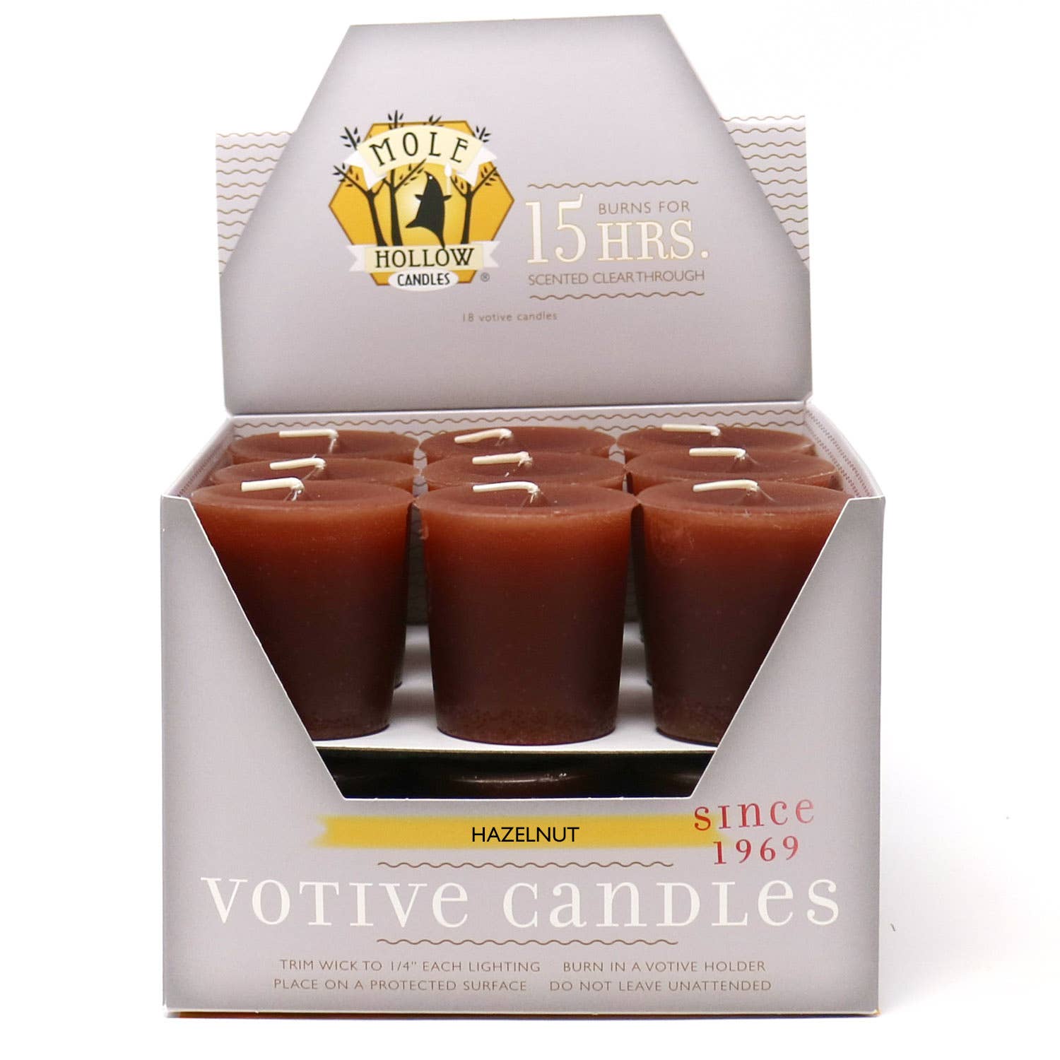 Hazelnut Scented Votive Candles, Made in USA