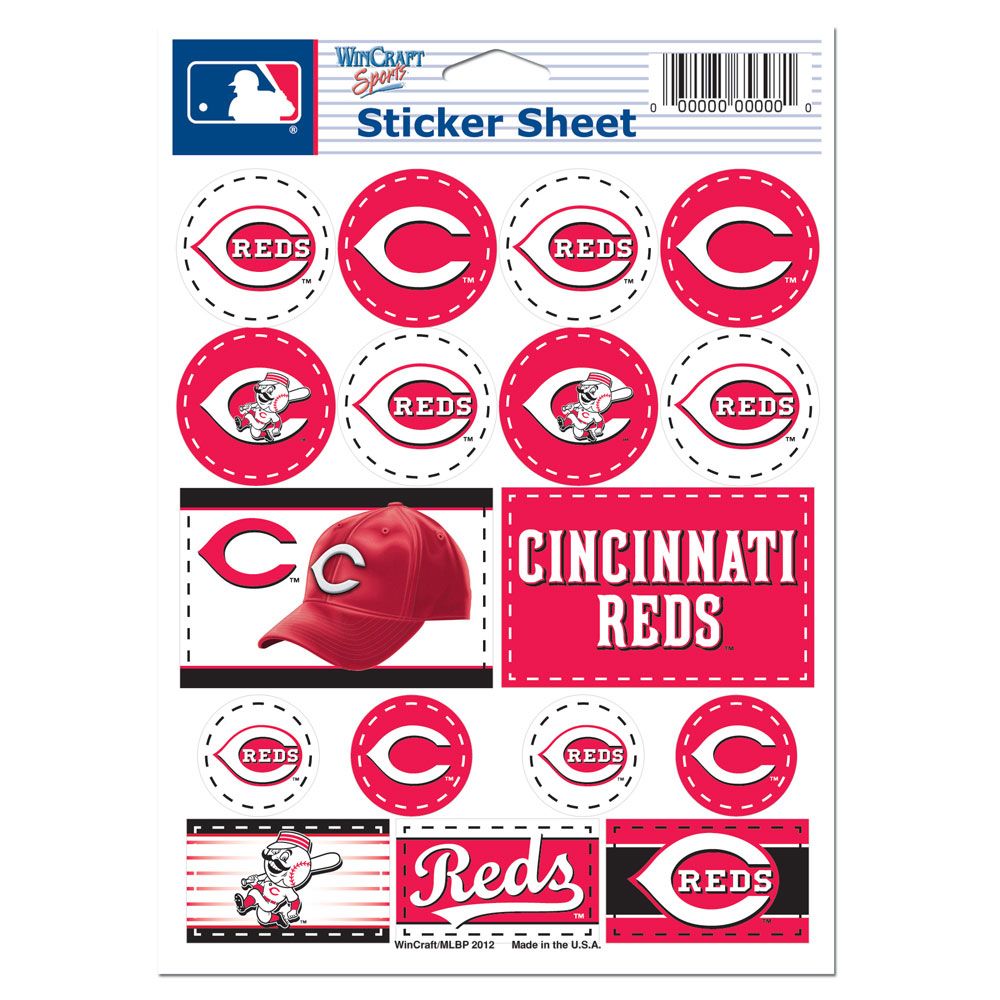 Cincinnati Reds Vinyl Decal Sheet 5x7"