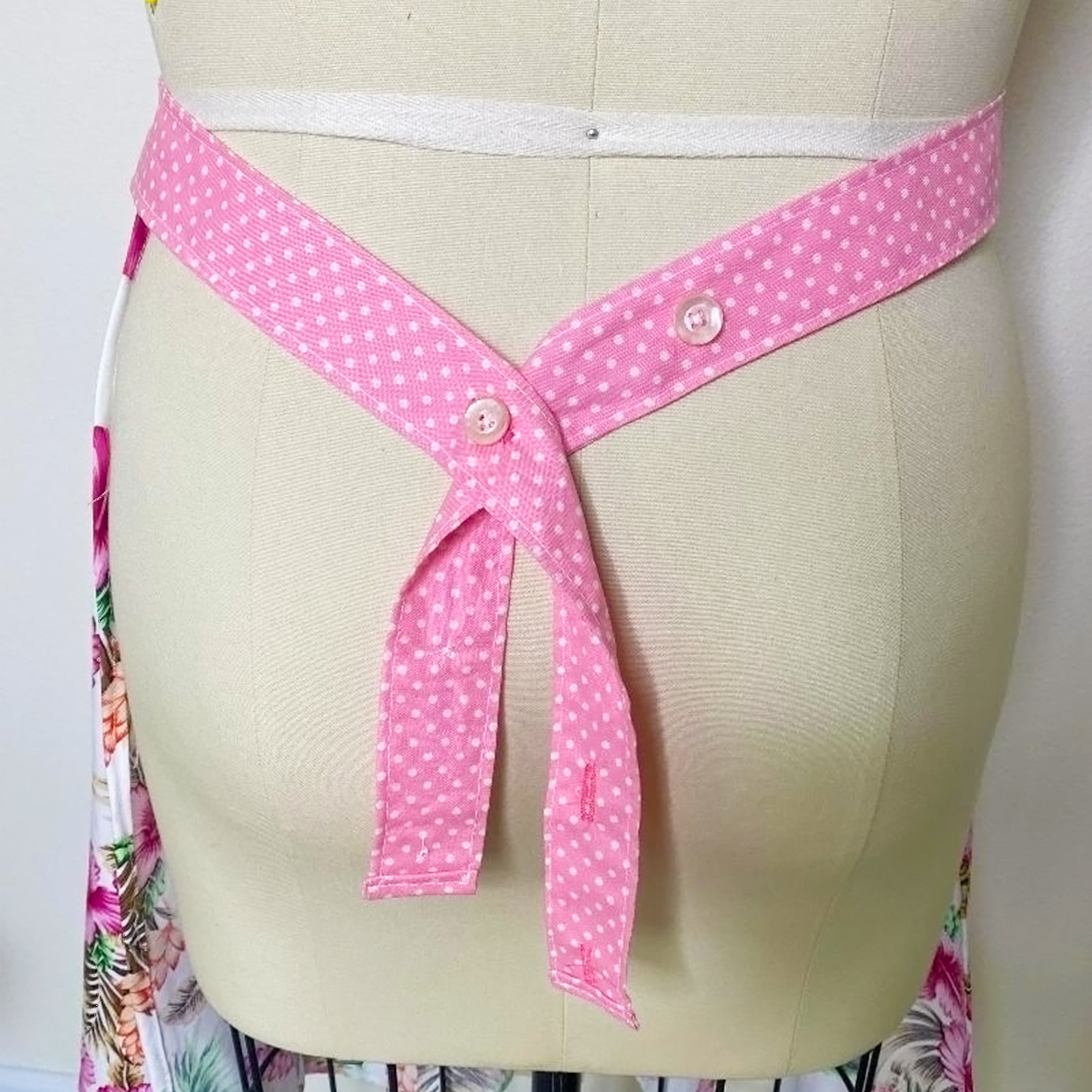 Polka Dot Hibiscus Apron