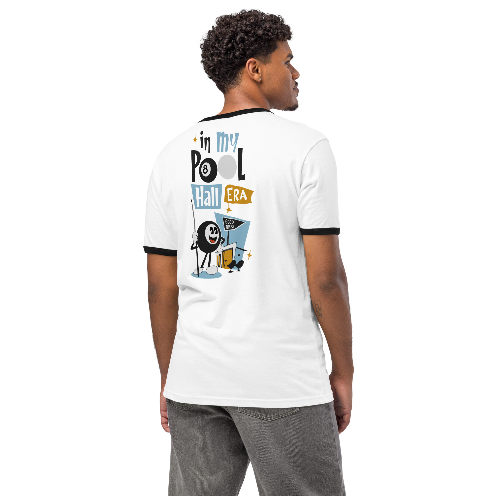 In My Pool Hall Era Unisex Ringer T-Shirt – Retro Billiards Graphic Tee | Good Times Billiards | Next Level 3604 — product