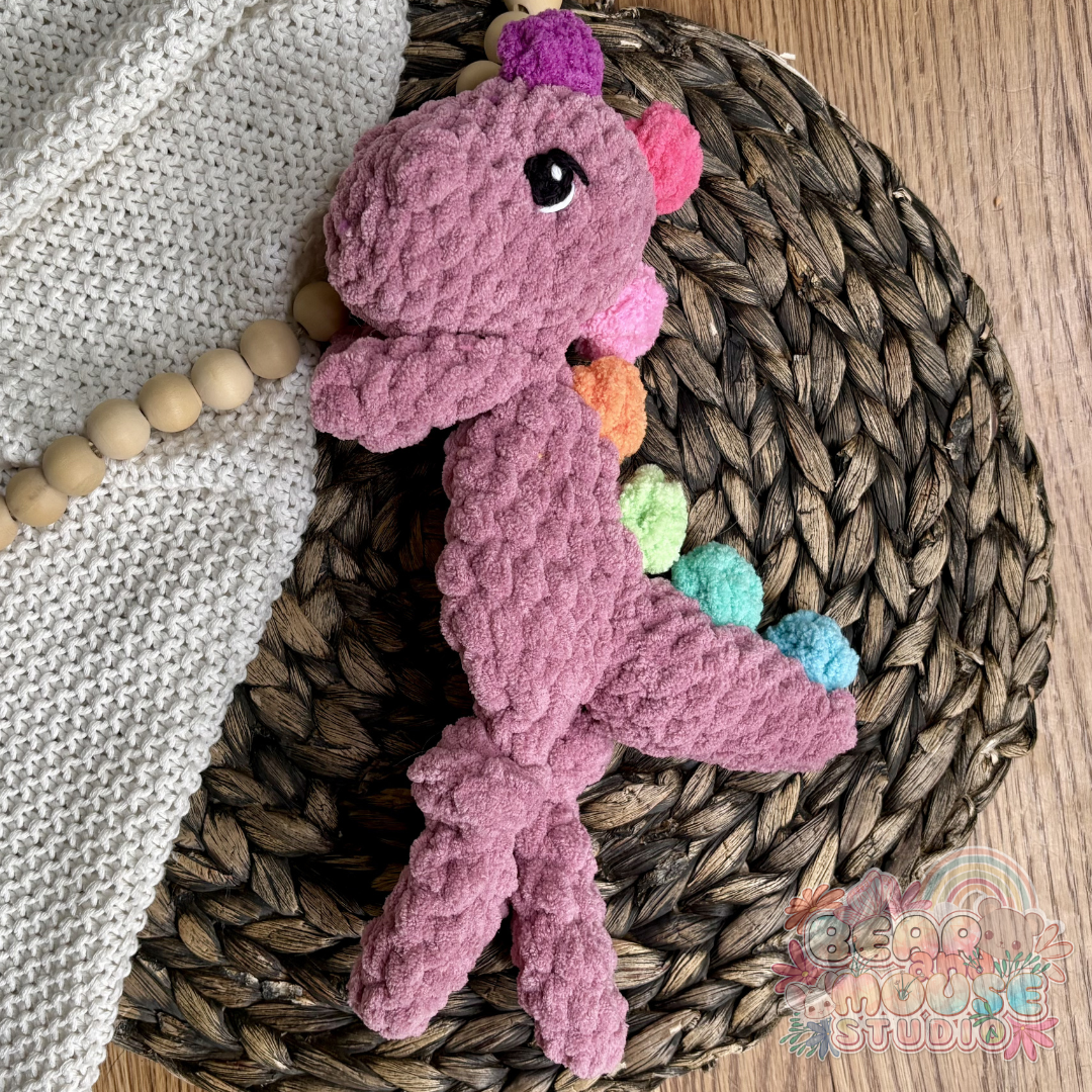 Pink T-Rex Knotted Mini Snuggler preview image