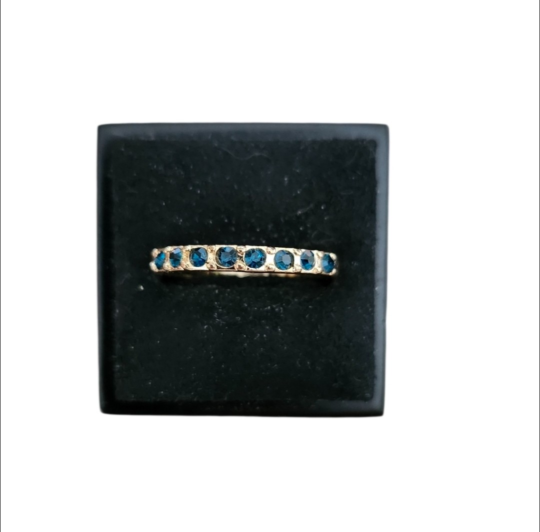 Size 7 Gold Toned Sapphire Stackable Ring