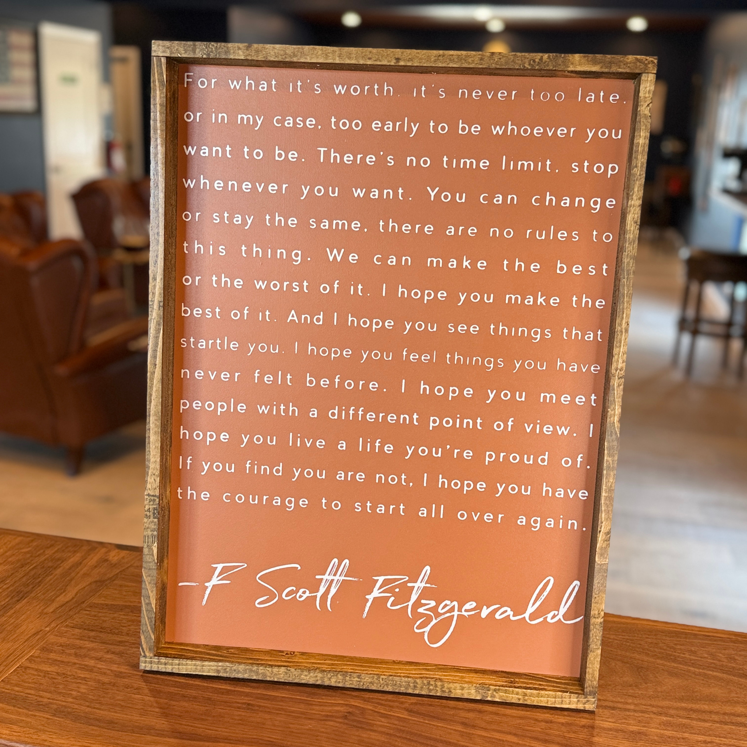 F. Scott Fitzgerald Quote Framed Print