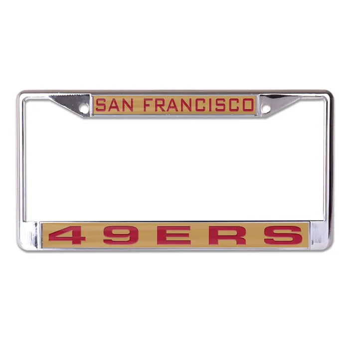 San Francisco 49ers Gold Laser Chrome License Plate Frame