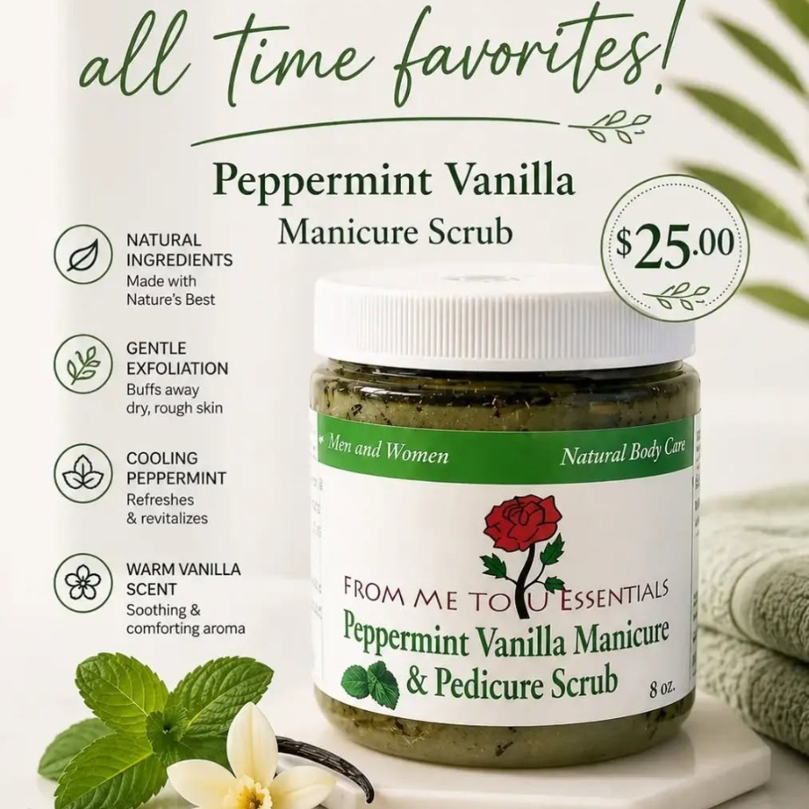 Peppermint Vanilla Manicure & Pedicure Scrub