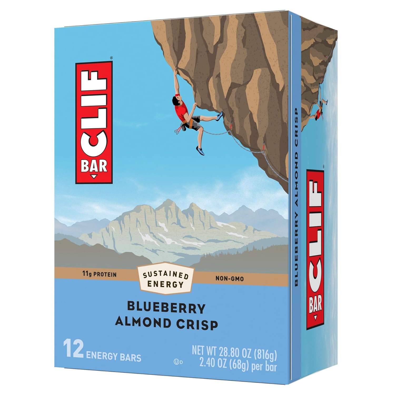 Clif Energy Protein Bar Blueberry Almond Crisp 2.40 oz 12 ct Tray