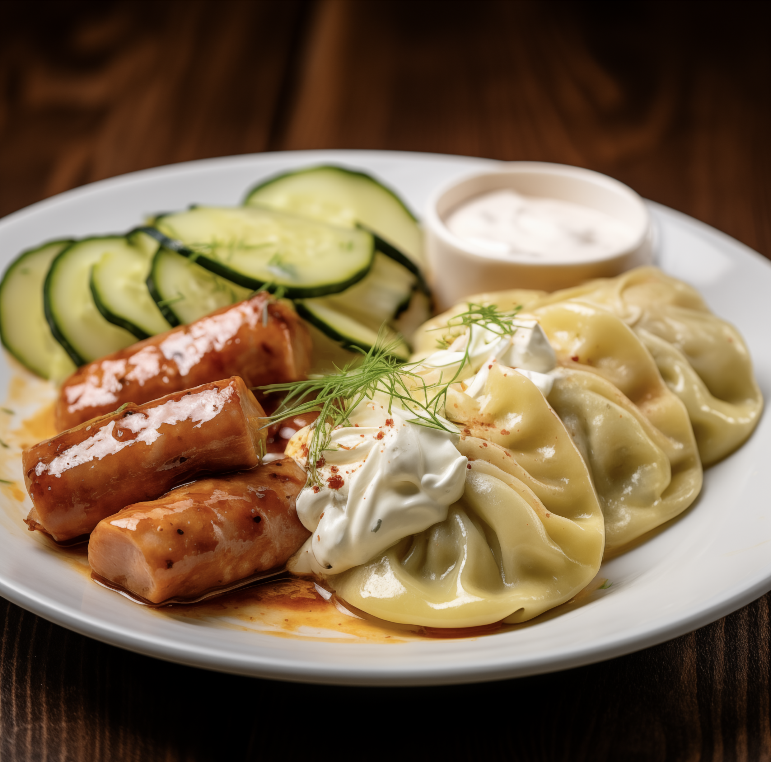 ♨️ Baba's Special (kielbasa, pierogi and pickles)