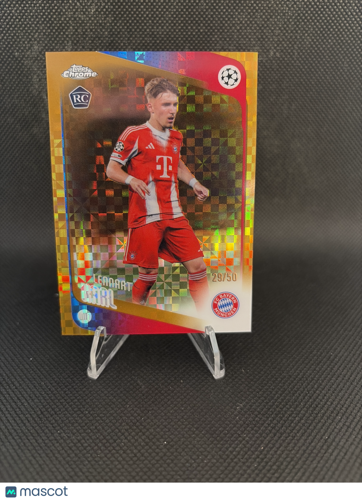 2026 Topps Chrome UEFA Champions League Lennart Karl #187 Gold Xfractor /50 RC