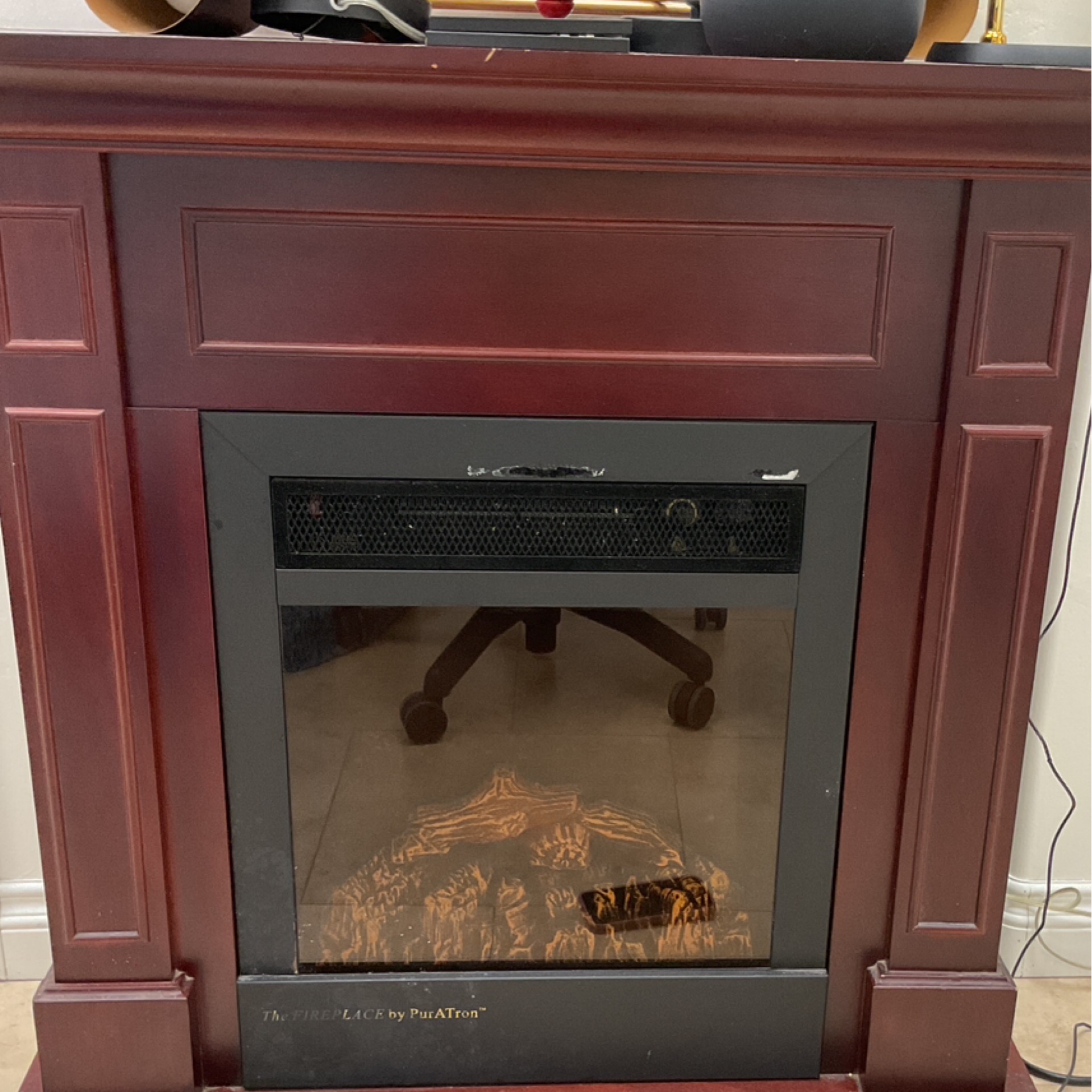 Cherry Wood Electric Fireplace