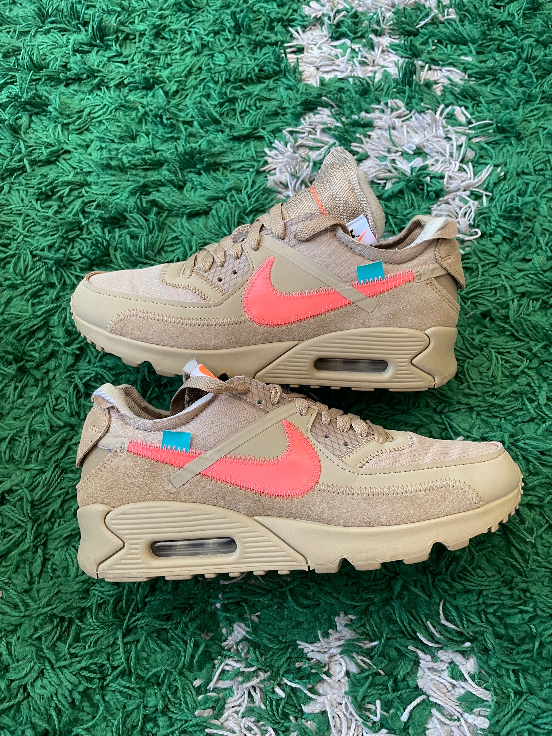nike x off-white air max 90 desert ore size 7 (used)