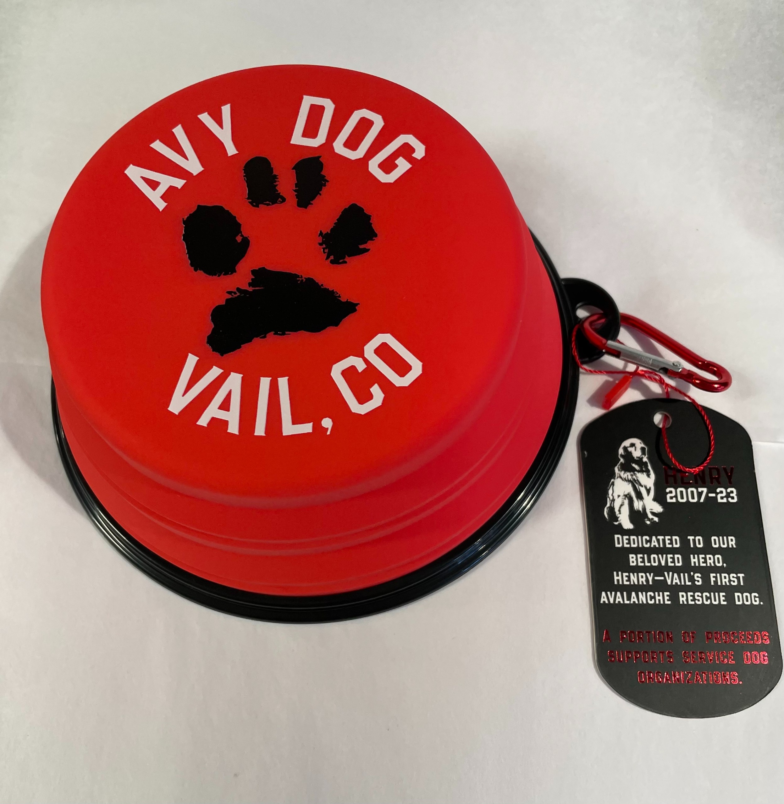 Avy Dog Red Silicone Dog Bowl