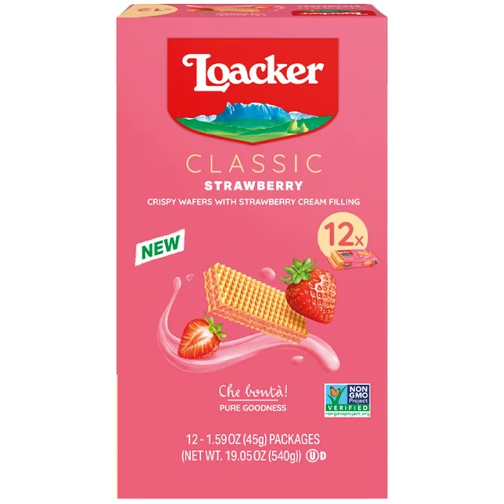 Loacker Classic STRAWBERRY Wafers 1.59oz 12ct Tray