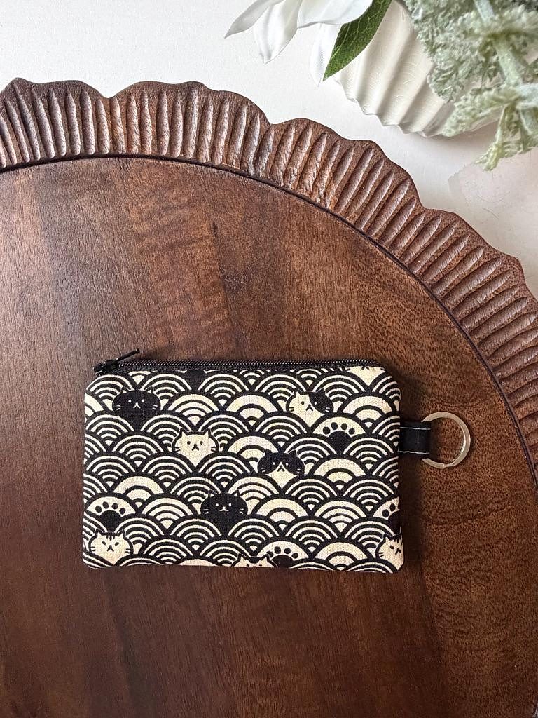 Keychain Pouch – Fuku Cats in Waves, photo 2 of 7
