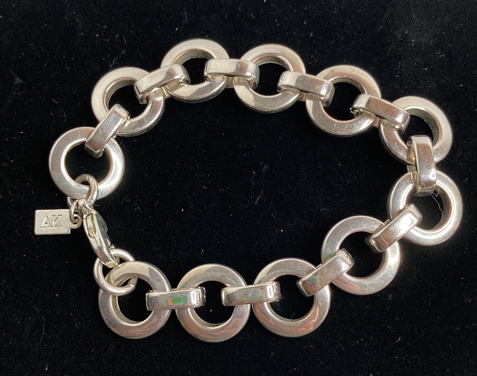 Anne Klein Silver Circle Link Bracelet