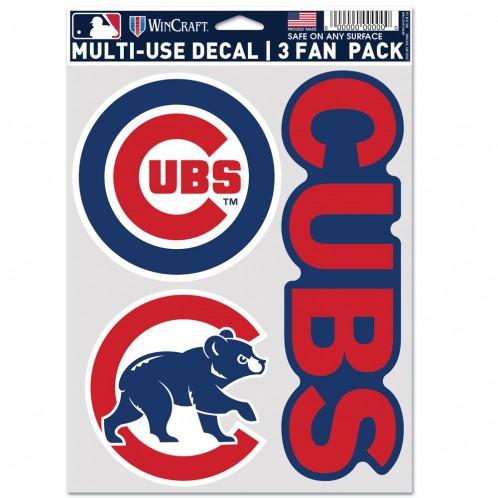 Chicago Cubs Multi Use 3 Pack Fan Decals
