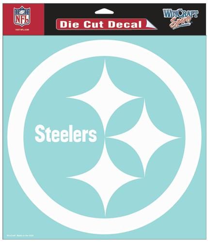 Pittsburgh Steelers White Perfect Cut Decal 8x8"