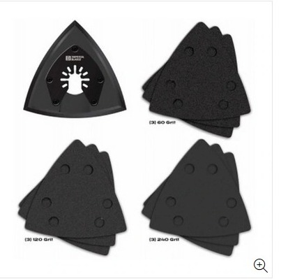 One Fit™ Oscillating Multi-Tool Triangle Sanding Pad + Sandpaper Variety Pack, 10Pc