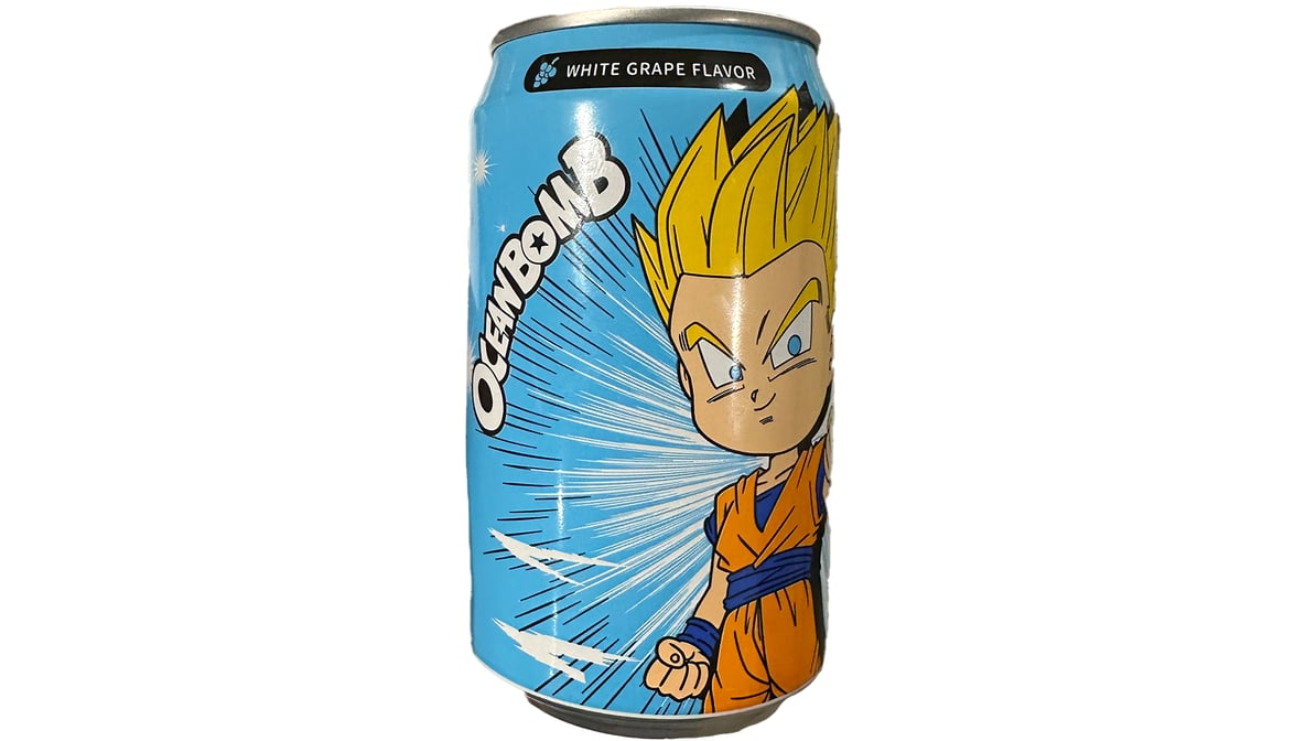 Ocean Bomb Dragon Ball Sparkling Water, White Grape Flavor 12 oz.