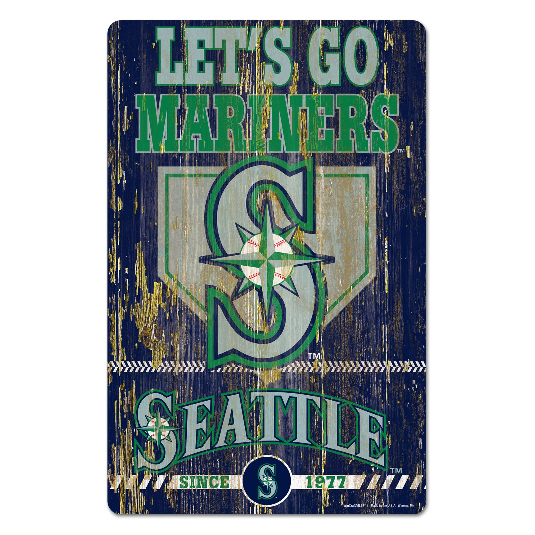 Seattle Mariners Wood Slogan Sign 11x17"