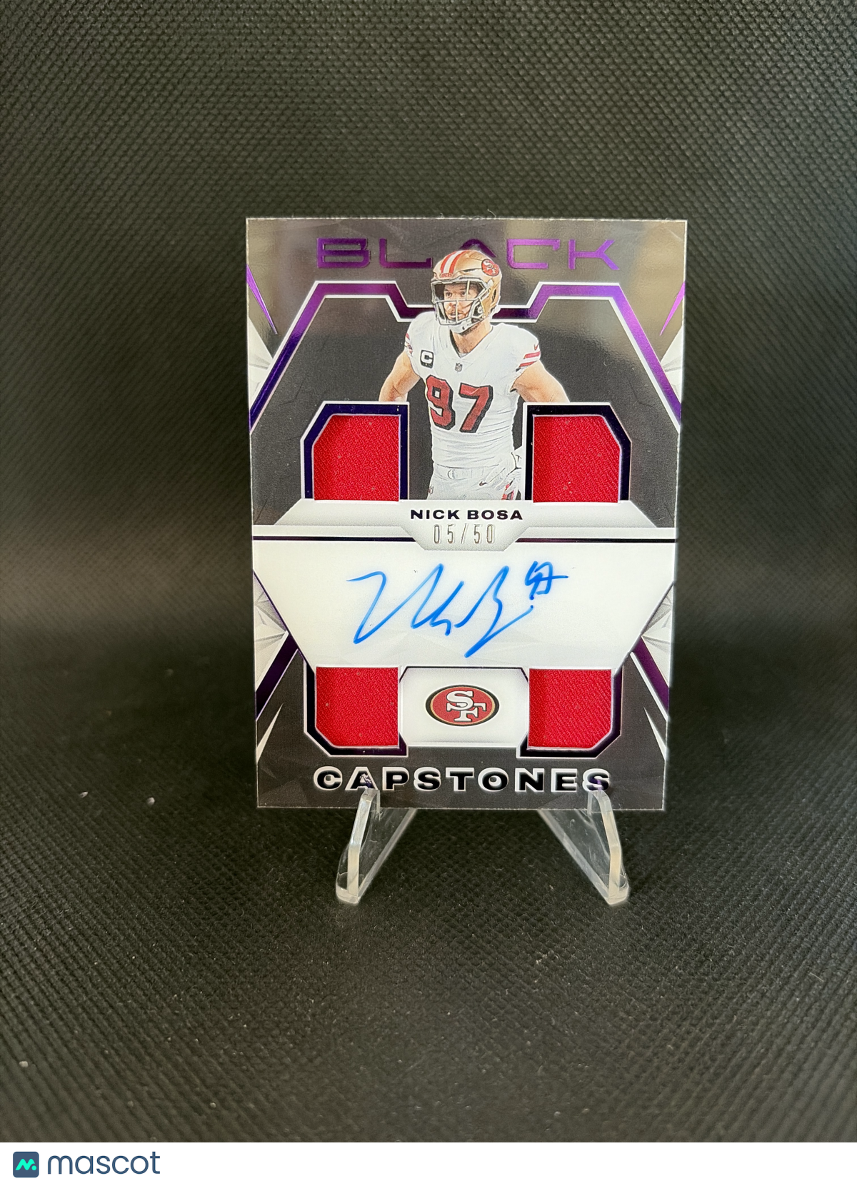 2023 Panini Black Capstones Nick Bosa Quad Patch Auto /50