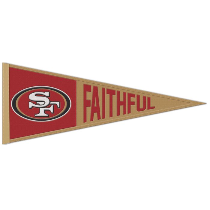 San Francisco 49ers Embroidered Wool Slogan Pennant 13x32"