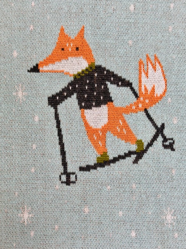 Fox & Bear Organic Knit Baby Blanket