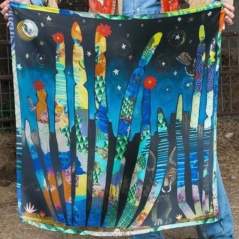 Fringe Scarves - Painted Ruins Shorty 26 X 26