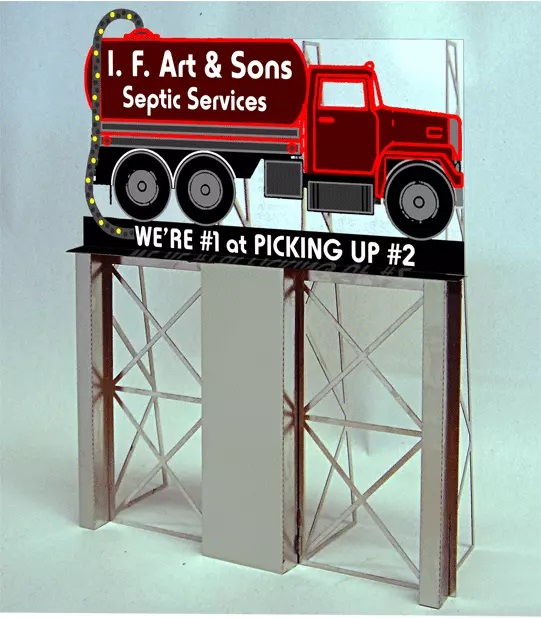 I F Art & Sons Septic Sign O Scale