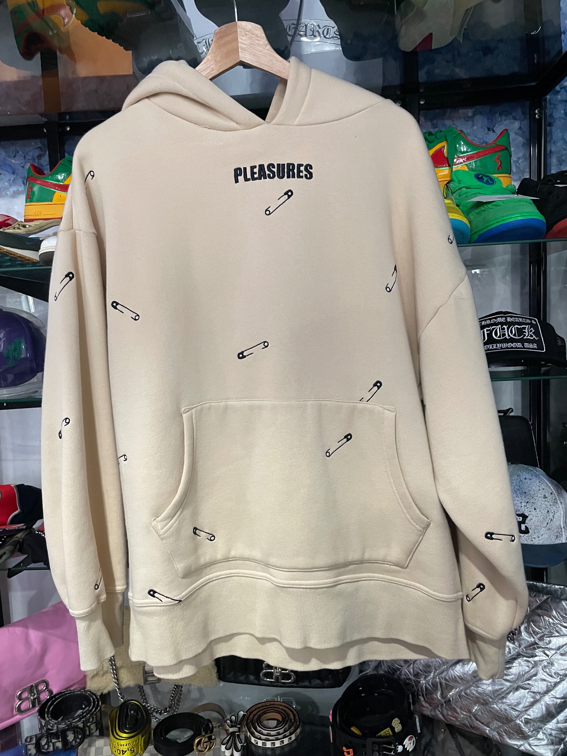 pleasure light brown hoodie size MD (used)