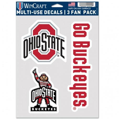Ohio State Buckeyes Multi Use 3 Pack Fan Decals