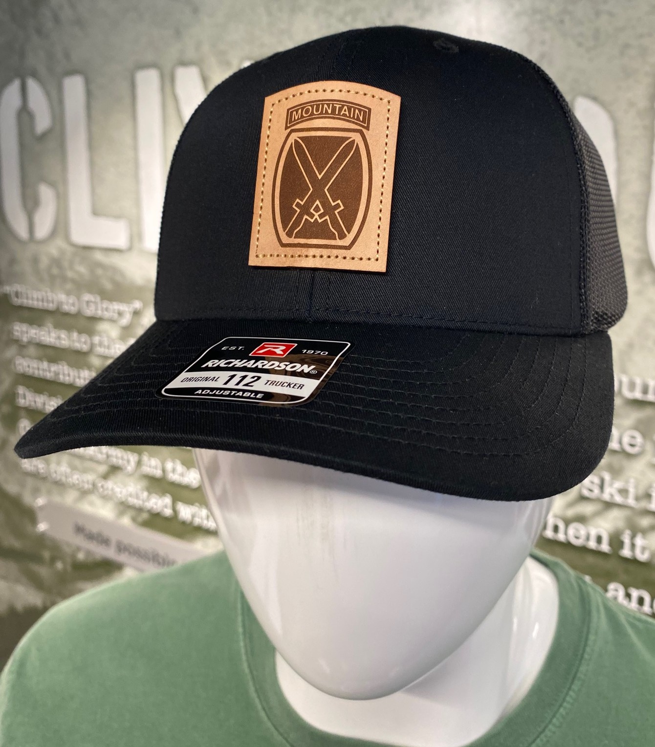 10th Mountain Division Hat with Leather Logo Patch