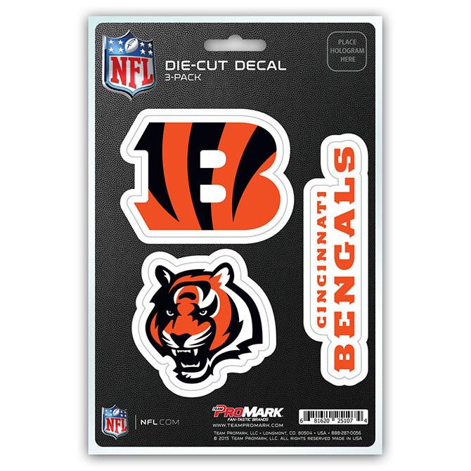 Cincinnati Bengals Die Cut Team Decals 3pk