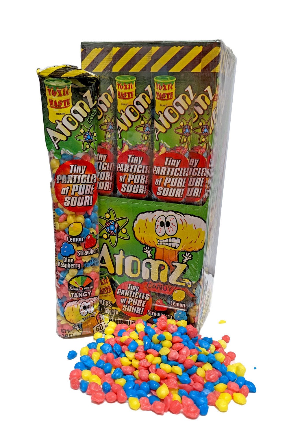 Toxic Waste Atomz Sour Tangy Candy Particles 2.12 oz tube 12 ct