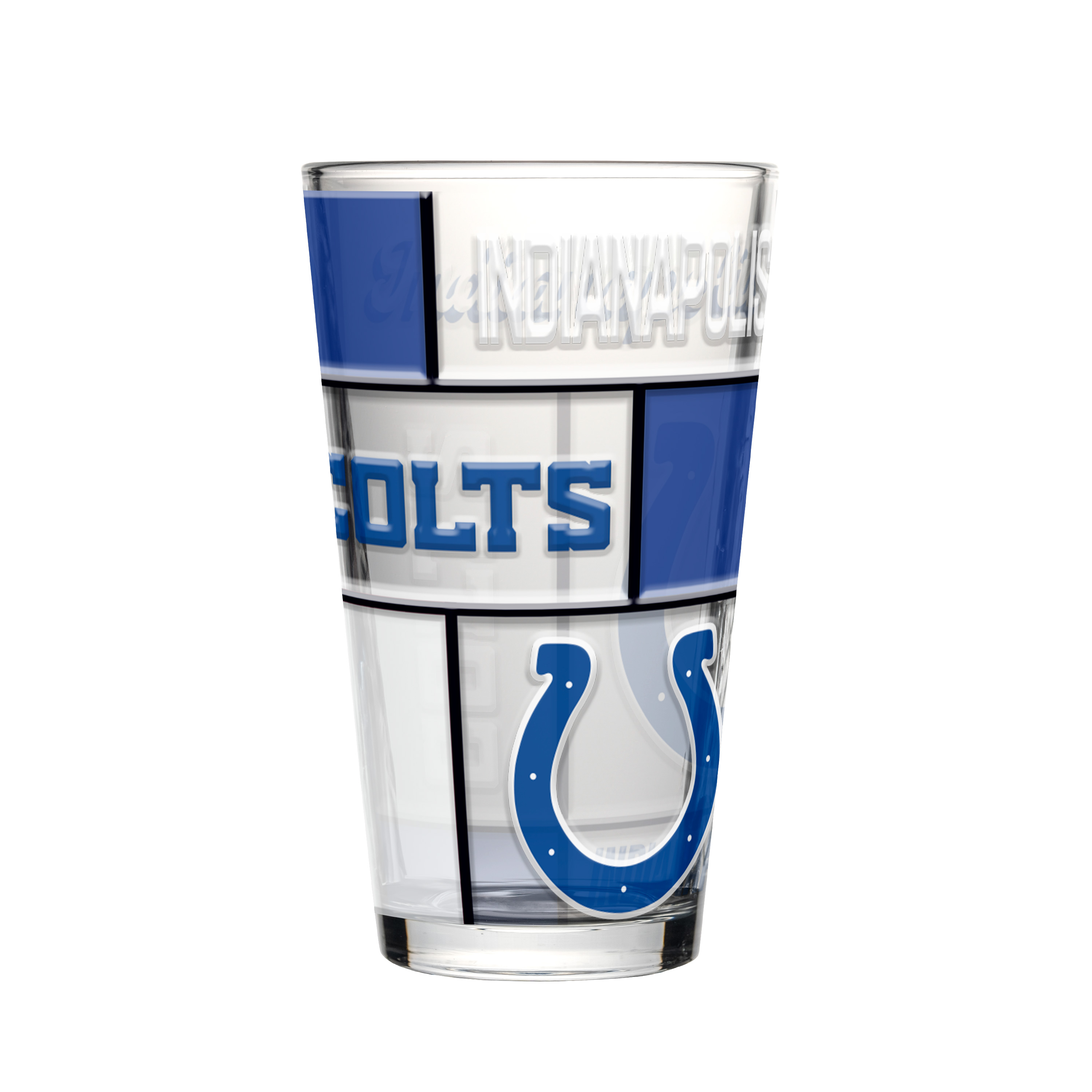 Indianapolis Colts Boxed Quilted Stained Pint Glass 16oz