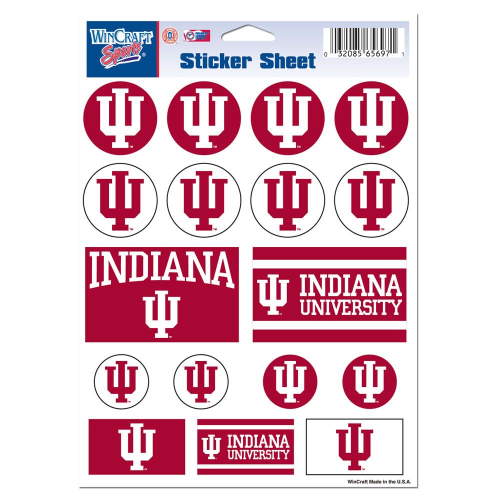 Indiana Hoosiers Vinyl Decal Sheet 5x7"