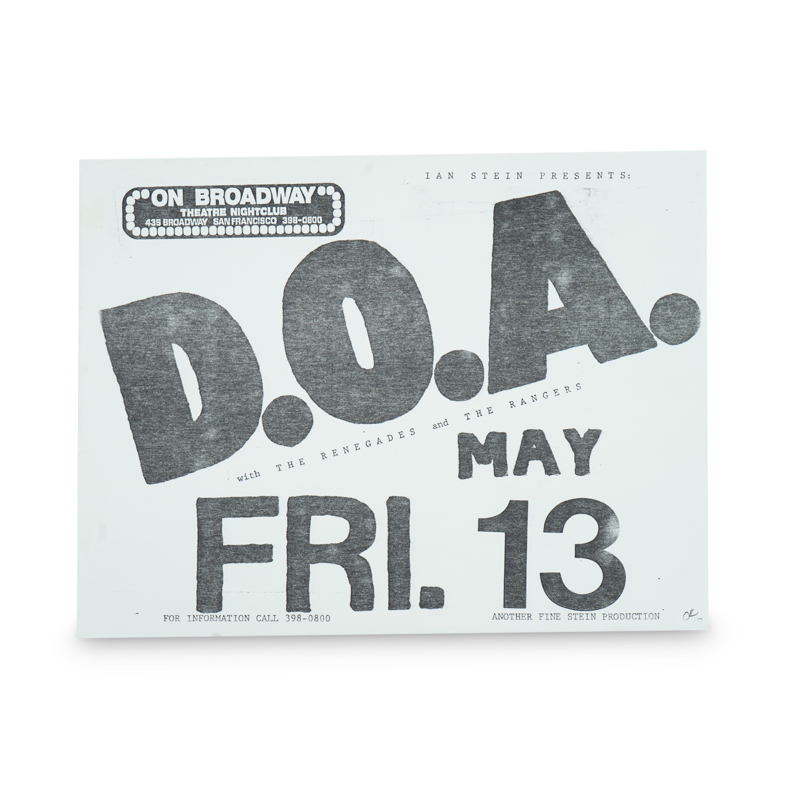 D.O.A. - 1983 [Handbill]