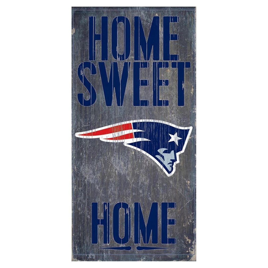 New England Patriots Wood Home Sweet Home Sign 6x12"