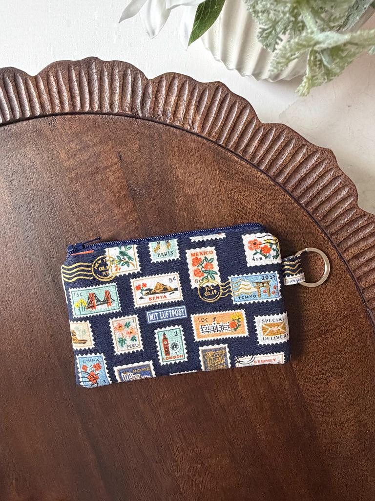 Keychain Pouch – Postage Stamps Navy, photo 3 of 5